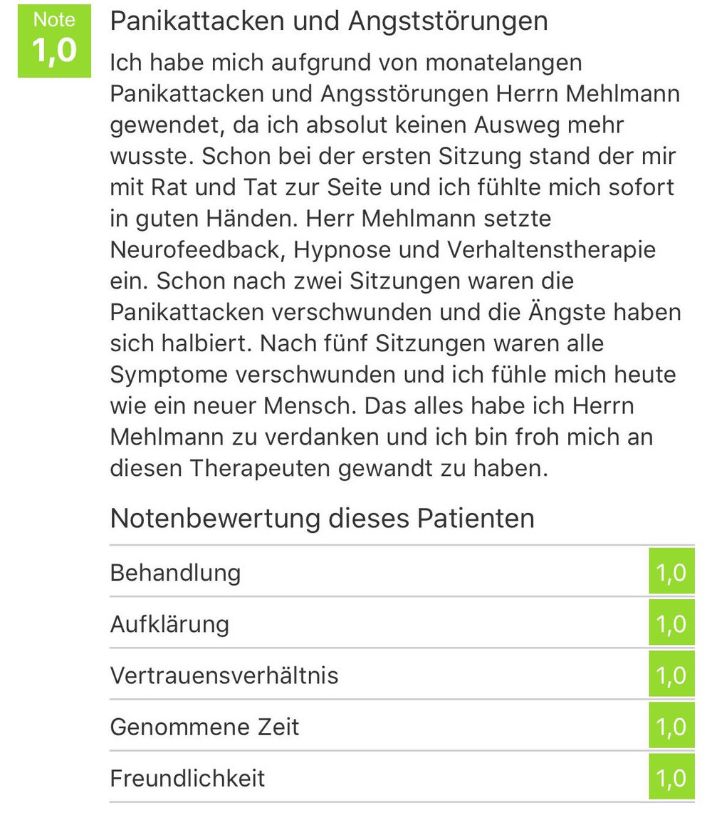 panikattacken und angststörungen Kundenstimme